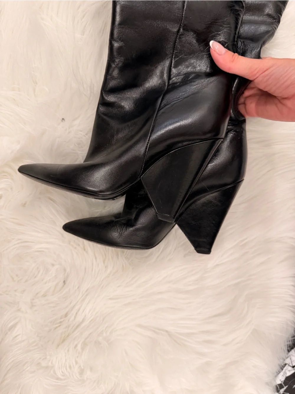 Saint Laurent over knee black boots
